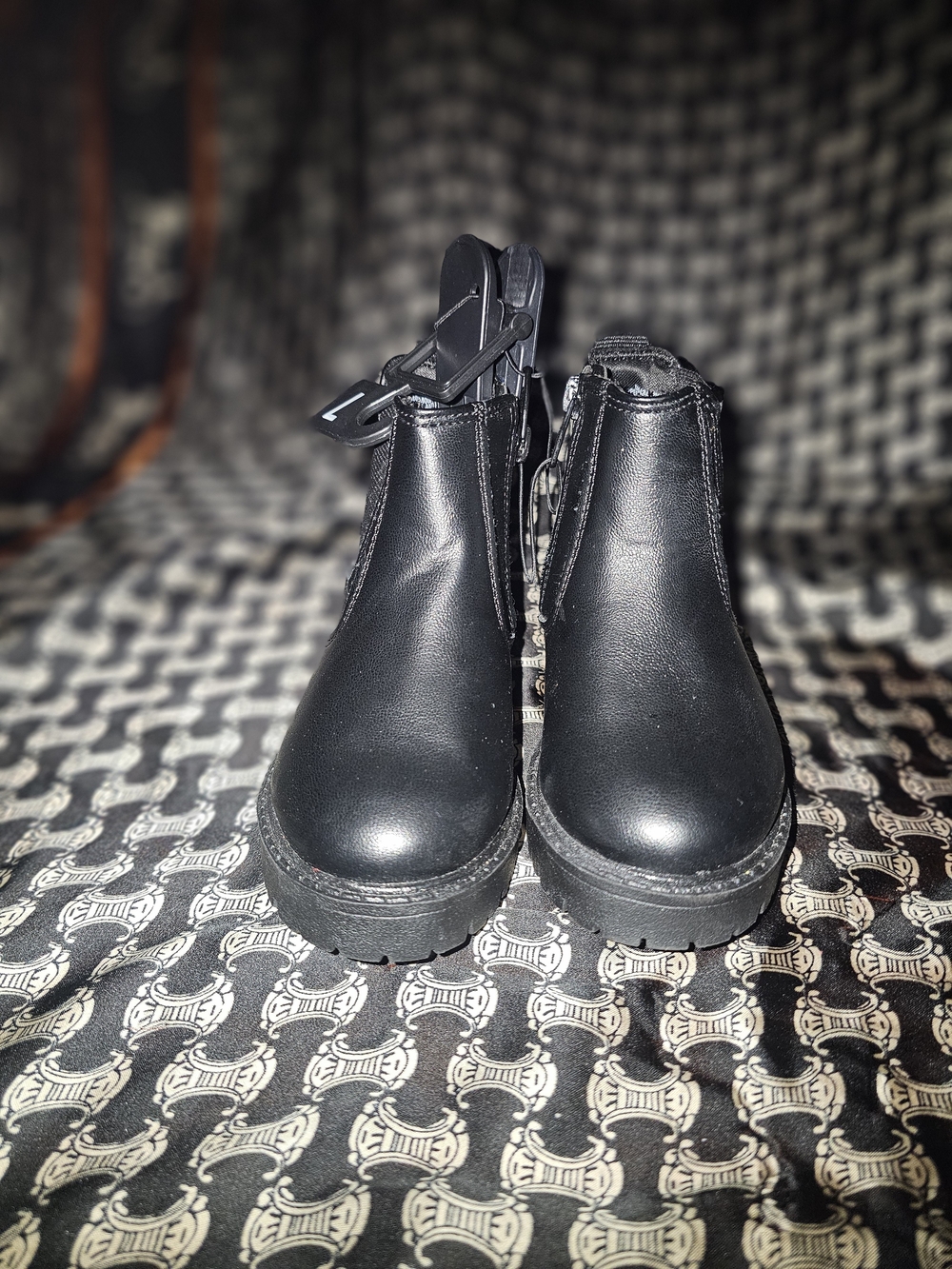 wonder nation Black Kids Chelsea Zip Ankle Boots